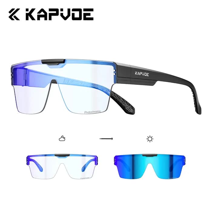 KAPVOE Nouvelles Lunettes de Soleil Superposées Photochromiques UV400 Surdimensionnées pour Hommes et Femmes