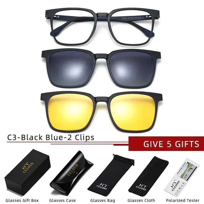 CLLOIO pince magnétique optique lunettes de soleil hommes polarisées myopie