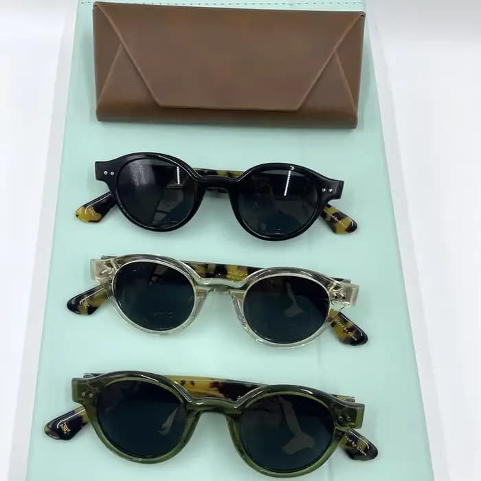 Lunettes de soleil rondes en acétate faites à la main pour hommes et femmes