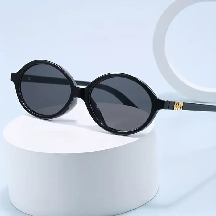 1 paire de lunettes rondes noires à la mode pour femmes