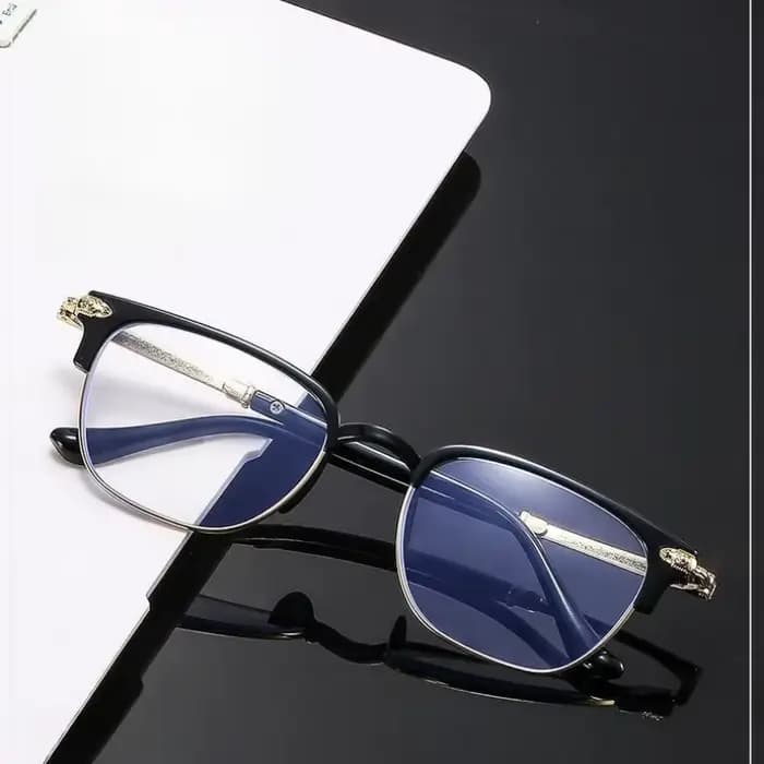 Lunettes de lecture demi-cerclées en métal tendance pour hommes et femmes