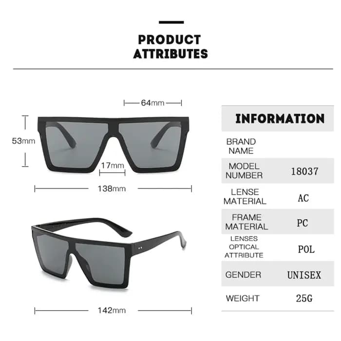 Nouvelles lunettes de soleil à monture épaisse