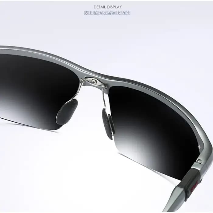 AOWEAR-Lunettes de soleil miroir sans monture pour hommes, lunettes de soleil polarisées, qualité de