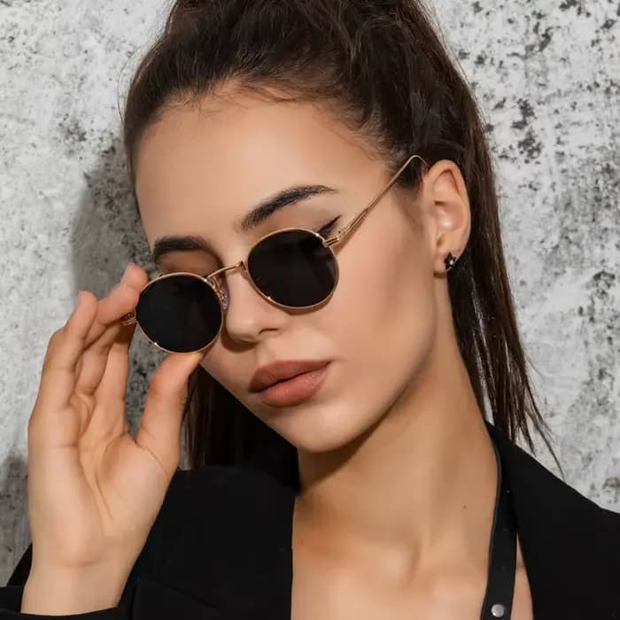 Randonnée mode ronde Vintage Anti lumière lunettes femmes hommes dégradé nuances pour femme rétro alliage