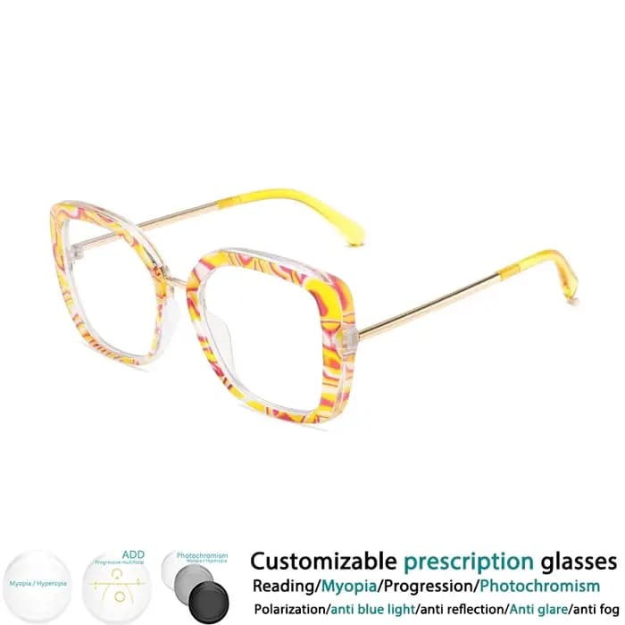 Lunettes de lecture à rayures colorées pour femmes