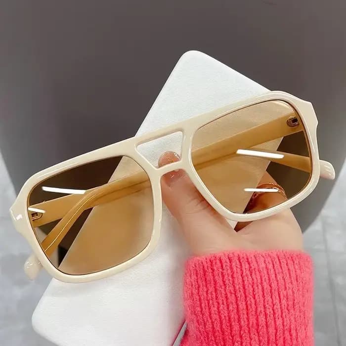Lunettes de soleil carrées à monture large pour hommes et femmes