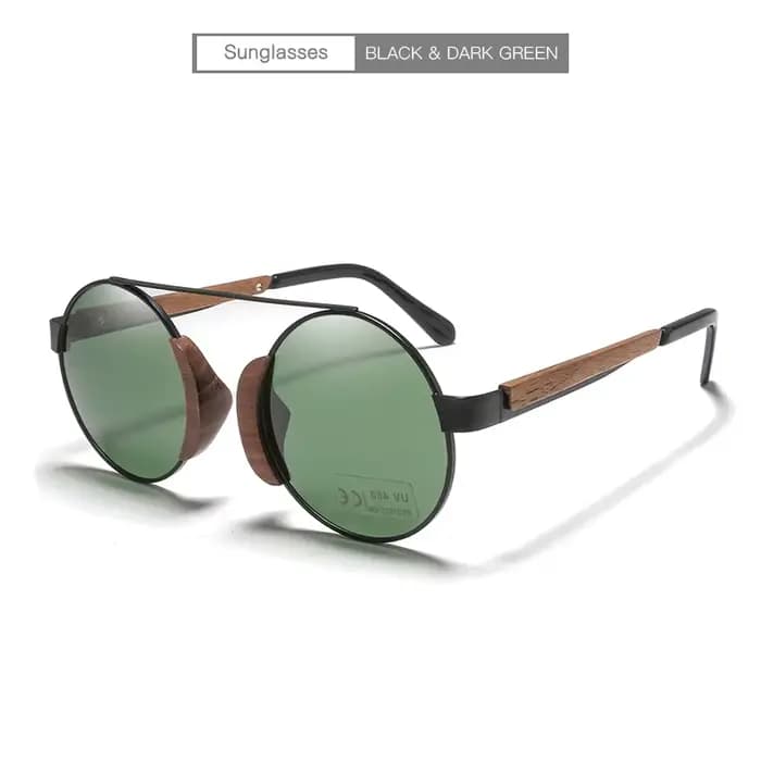 Lunettes de soleil rondes en bambou pour hommes et femmes