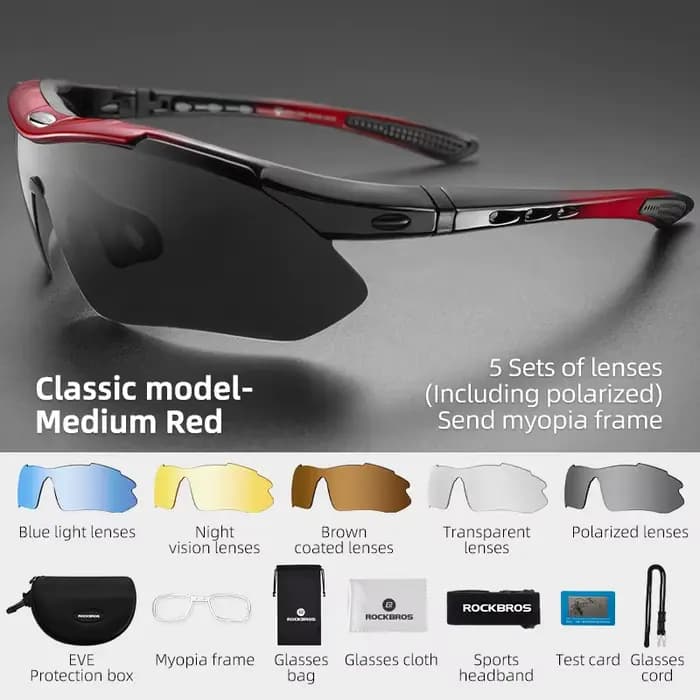 ROCKBROS Polarisées Sport Hommes Lunettes De Soleil Route Vélo