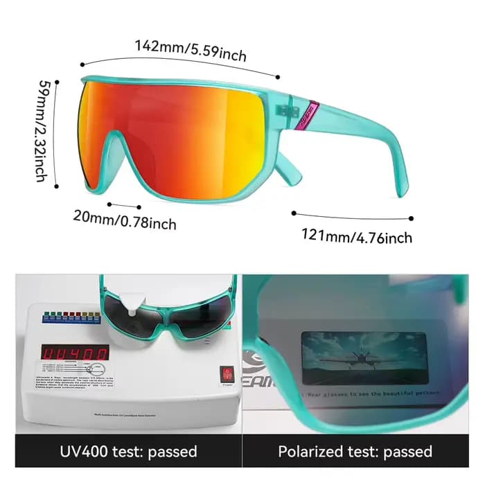 KDEAM-Lunettes de soleil de cyclisme pour hommes, lunettes de sport polarisées, lunettes grand angle