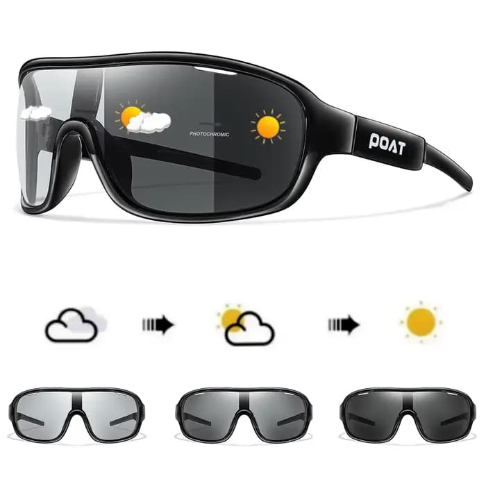 POAT-Lunettes de soleil photochromiques pour hommes et femmes, lunettes coupe-vent, sports de plein