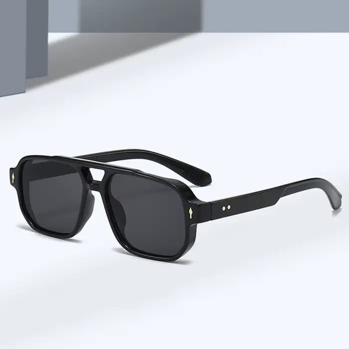 SO & EI Vintage Double ponts hommes lunettes de soleil carrées mode clair océan lentille lunettes fe