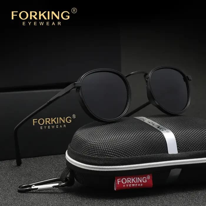 FORKING – lunettes de soleil rétro à monture ronde pour hommes, polarisées, protection UV400, access