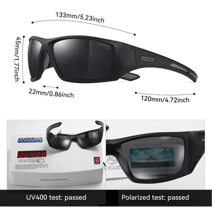 KDEAM-Lunettes de soleil de cyclisme polarisées pour hommes, grande élasticité, matériau TR90, lunet