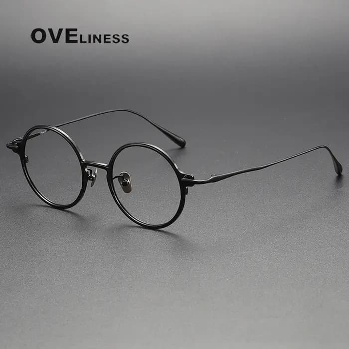 Monture de lunettes rétro en titane pur pour hommes et femmes