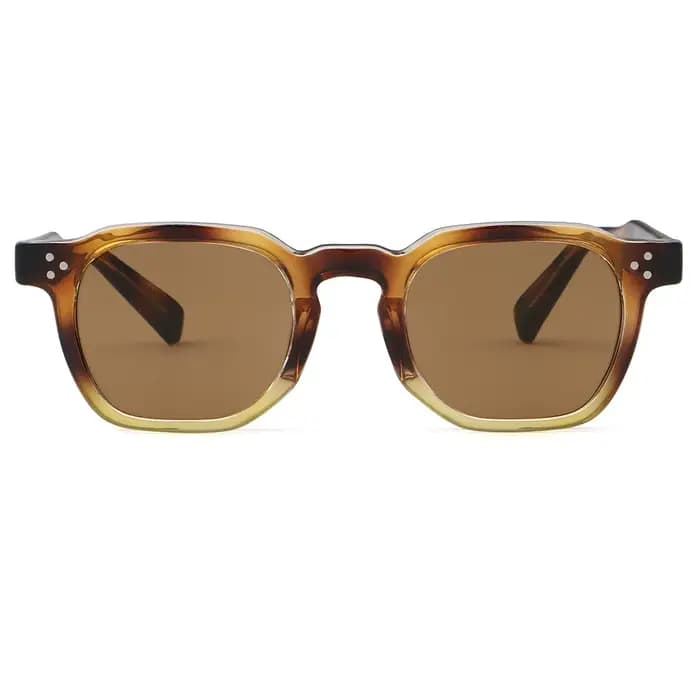 Lunettes de soleil rétro vertes léopard Peekaboo pour femmes