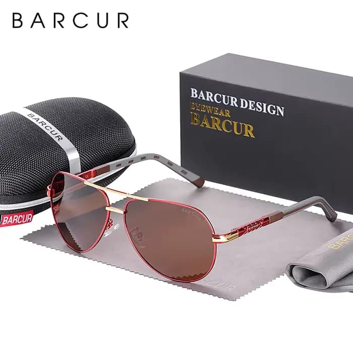 BARCUR Design lunettes de soleil polarisées pour hommes femmes dégradé lentille lunettes de soleil c
