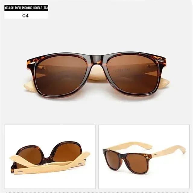 Lunettes de soleil en bois naturel pour hommes et femmes