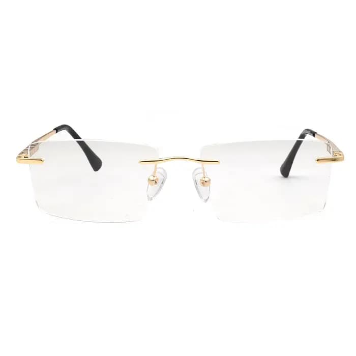 Montures de lunettes rectangulaires sans monture pour hommes
