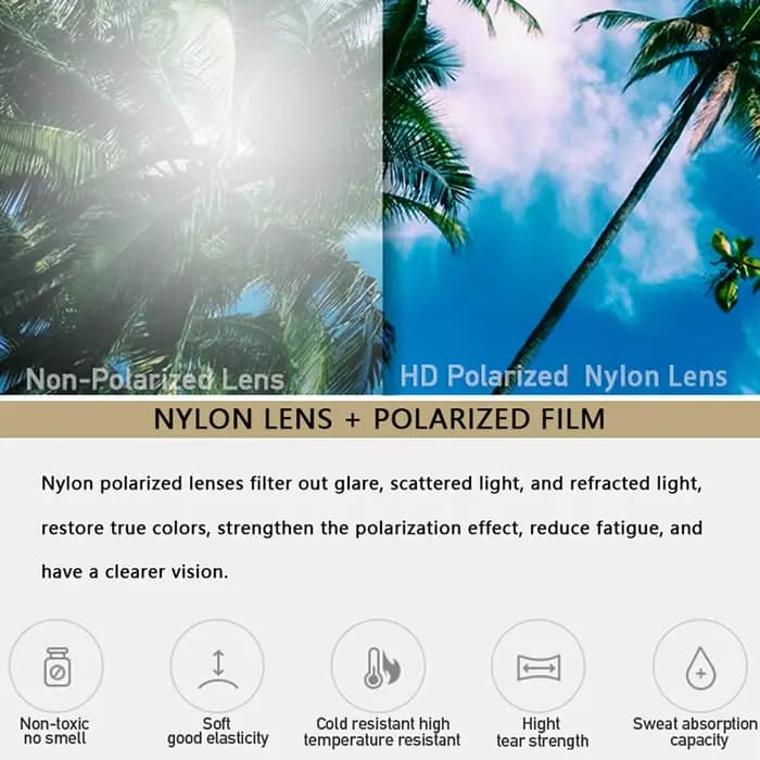 Lunettes de soleil de sport polarisées pour hommes et femmes, TR90, légères, monture sans bords, UV4