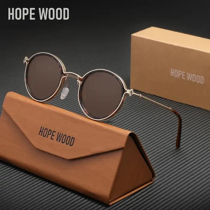 HOPEWOOD – lunettes de soleil classiques à petite monture ronde