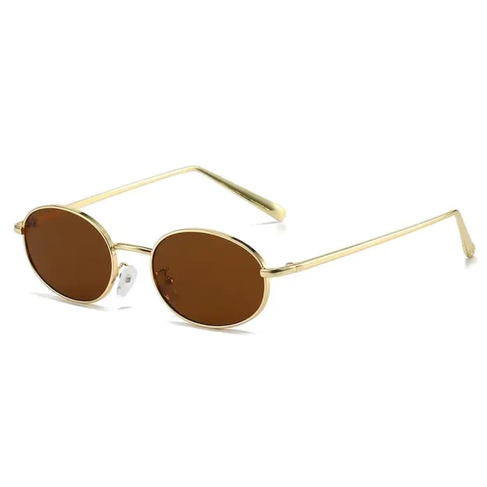 SHAUNA rétro petit ovale cadre en métal femmes lunettes de soleil UV400 hommes Punk