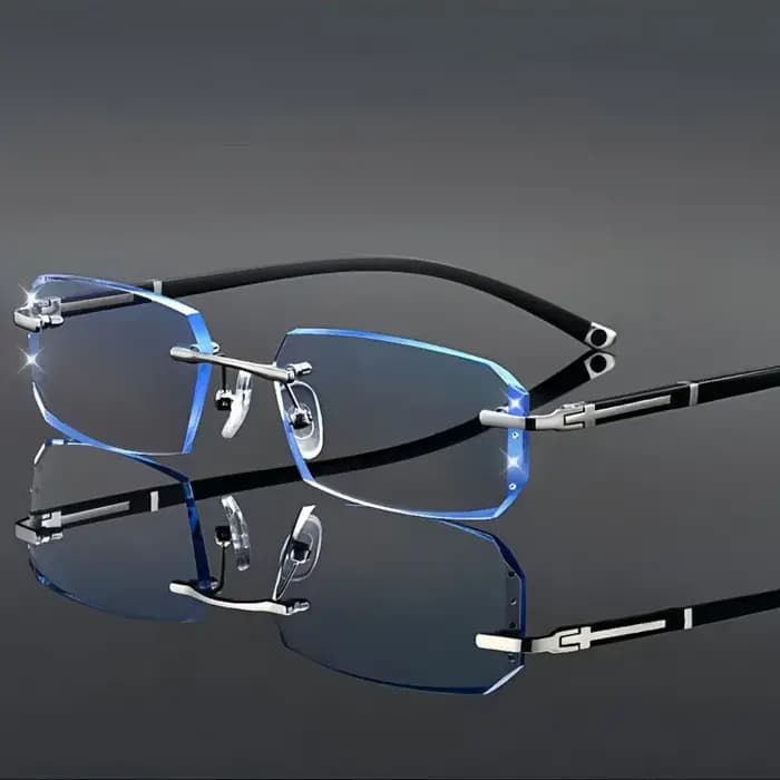 Lunettes de lecture élégantes sans cadre Anti-lumière bleue pour hommes