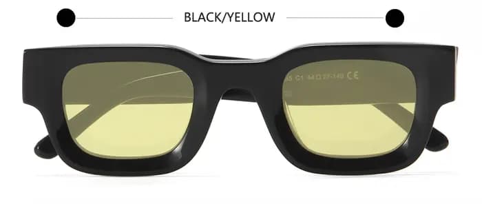 Rhevis marque Design fait à la main acétate épais Rectangle lunettes de soleil pour hommes gros carré femmes
