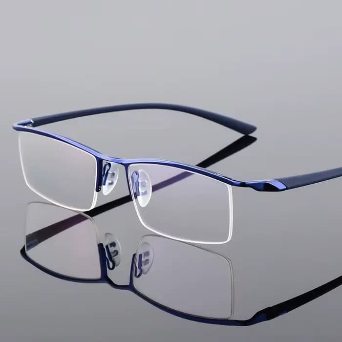 Browline demi-jante monture de lunettes en métal pour hommes