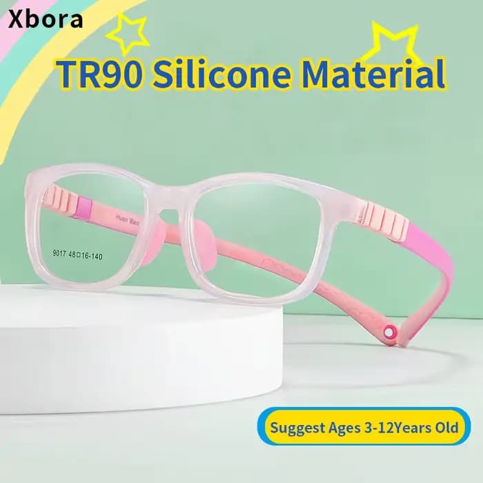 Xbora TR90 carré enfants lunettes cadre Flexible optique lunettes de Prescription avec sangle de spo
