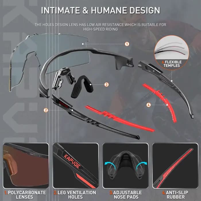Lunettes photochromiques de cyclisme pour hommes et femmes