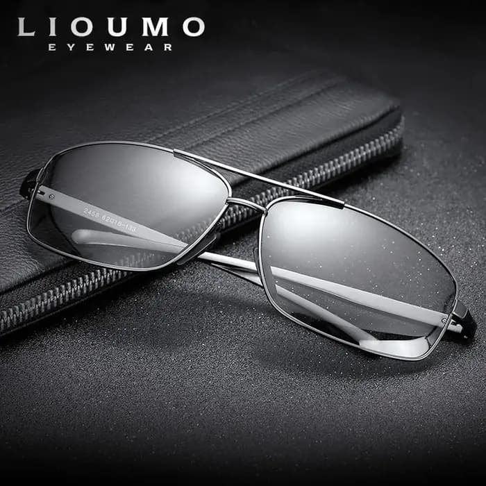 LIOUMO haut lunettes de soleil photochromiques hommes femmes lunettes caméléon polarisées lunettes d