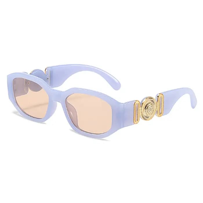 Lunettes de soleil polygonales vintage pour femmes