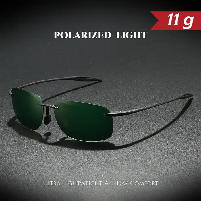 Lunettes de soleil aviateur polarisées sans cadre TR90 ultra légères 11 g – Flexibles et confortables unisexes