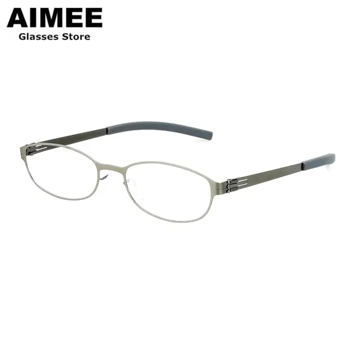 Allemagne marque sans vis ovale rond lunettes cadre femmes hommes ultraléger étroit mince