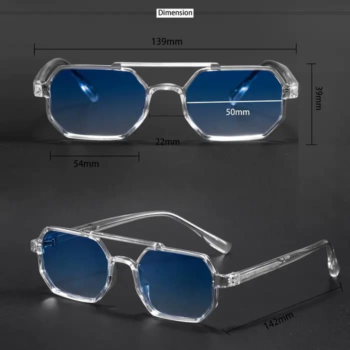 Lunettes de soleil rétro CATERSIDE pour hommes, rectangulaires, à double pont, dégradées, pour femme