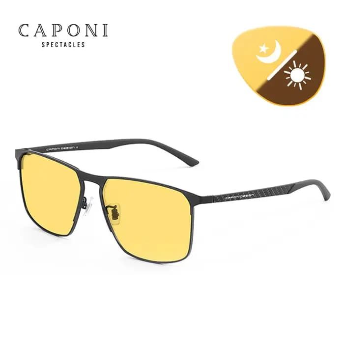 CAPONI Top qualité Vision nocturne lunettes de soleil pour hommes femmes cadre en Fiber de carbone