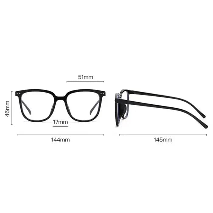 Nouvelles lunettes coréennes vintage noires à monture carrée large pour femmes et hommes