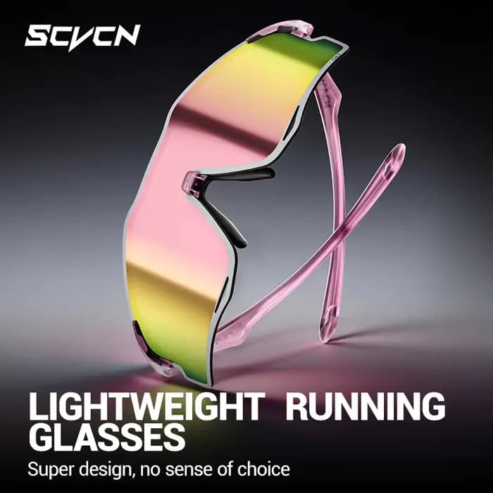 Lunettes de soleil de course légères SCVCN pour hommes, lunettes de cyclisme photochromiques UV400,
