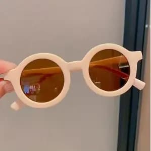 Lunettes de soleil pour enfants, monture ronde de style instré, lunettes de soleil pour bébé de 1 à