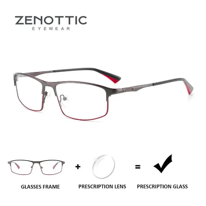 ZENOTTIC mode métal sourcil lunettes de Prescription pour hommes carré photochromique optique