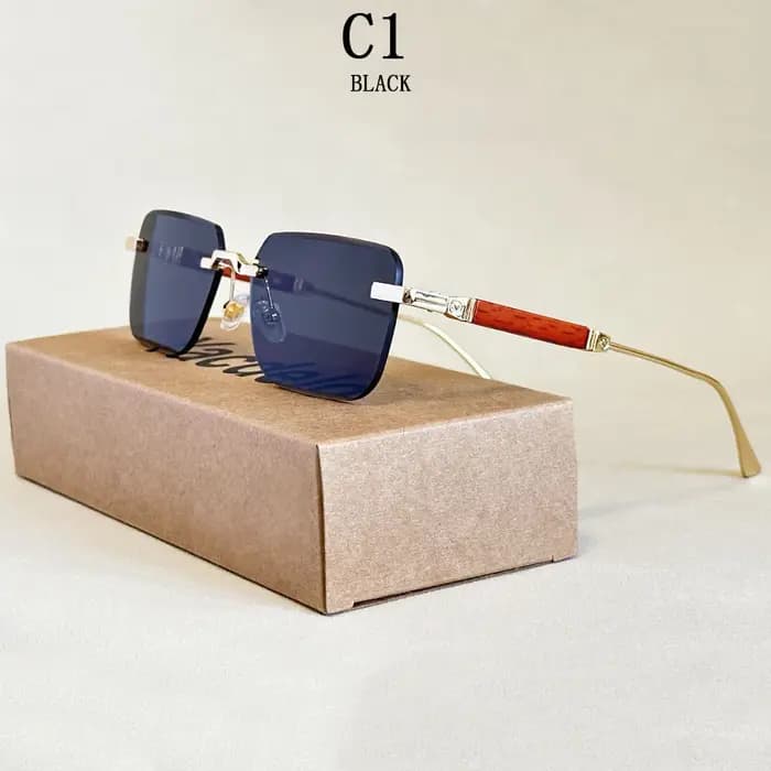 Lunettes De Soleil carrées Vintage pour hommes lunettes De Soleil sans monture femmes à la mode rétr