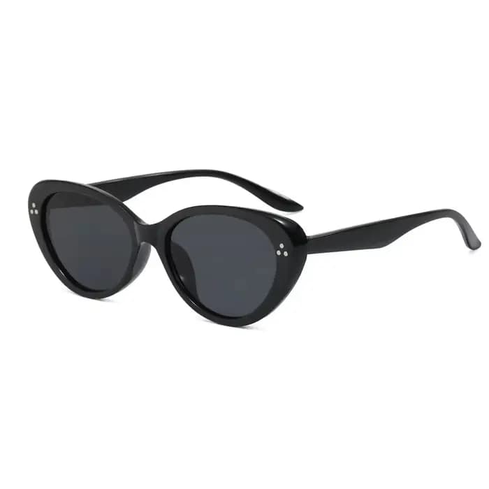 1 paire de lunettes de soleil rétro œil-de-chat à monture noire