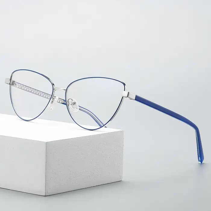 Lunettes œil de chat pour femmes, monture en alliage, jante complète, marque de styliste élégante, l