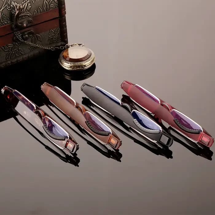 Guanhao Aniti Bue-Lunettes de lecture pliantes à rayons lumineux pour hommes et femmes, Dioptrie rot