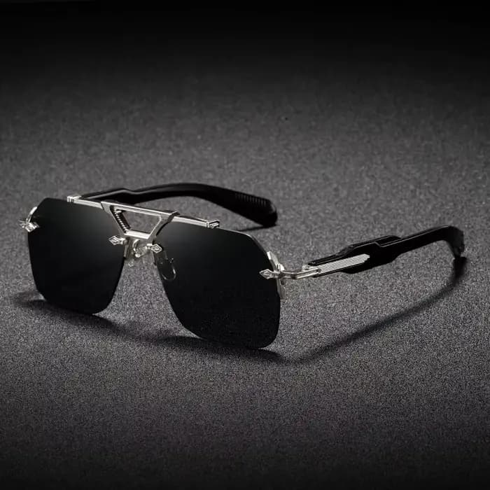 Marque de luxe classique carré sans monture lunettes de soleil hommes femmes rétro Vintage Punk