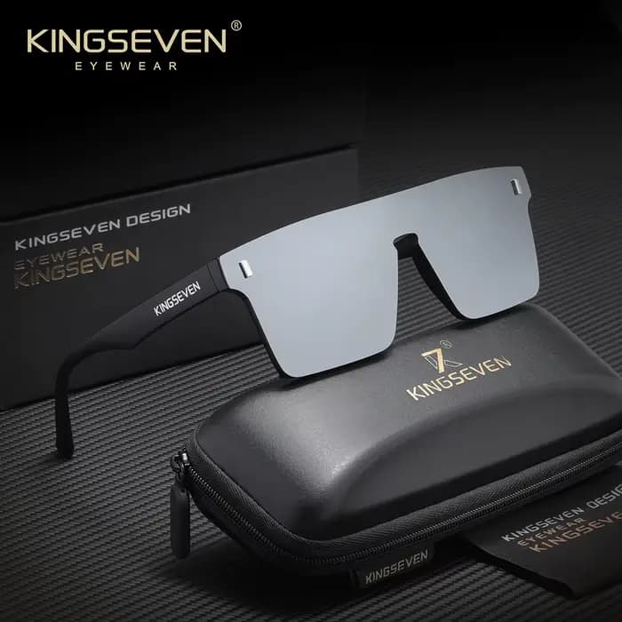 KINGSEVEN – lunettes de soleil polarisées sans monture, grandes, miroir, pour hommes et femmes, verr