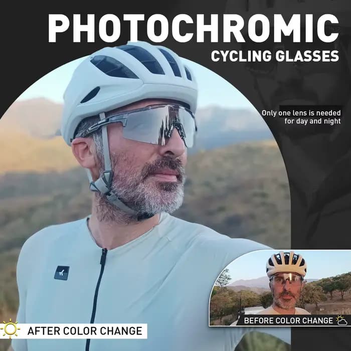 Kapvoe lunettes de sport de vélo photochromiques hommes femmes