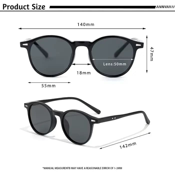 CATERSIDE – lunettes de soleil polarisées pour hommes et femmes, design à monture ronde, verres TAC,