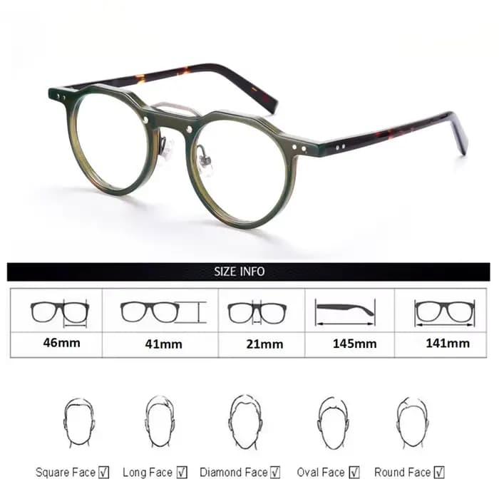 Lunettes optiques en acétate pour hommes et femmes