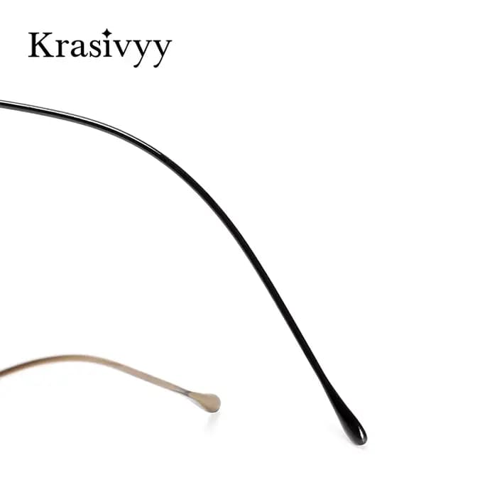 Krasivyy Vintage rond sans monture lunettes hommes titane optique myopie Prescription lunettes femme